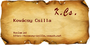 Kovácsy Csilla névjegykártya