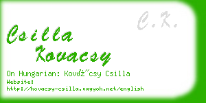 csilla kovacsy business card